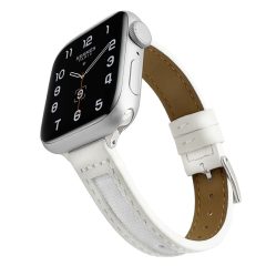 Rome Apple Watch Női Bőr/Textil Óraszíj Fehér színben, 38-41mm méretben, elölnézetből