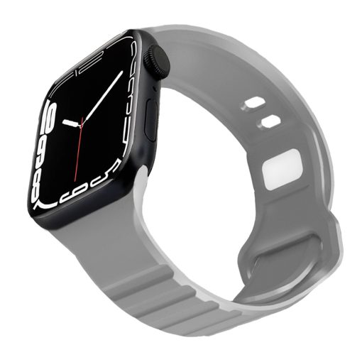Striker Apple Watch Férfi Szilikon Óraszíj Szürke színben, 42-45mm méretben, elölnézetből
